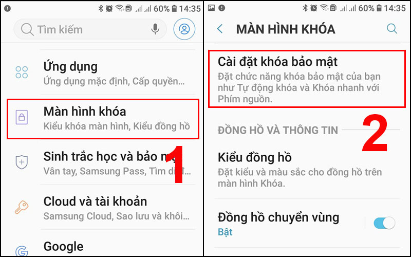 Cài đặt tự động khóa với điện thoại Android